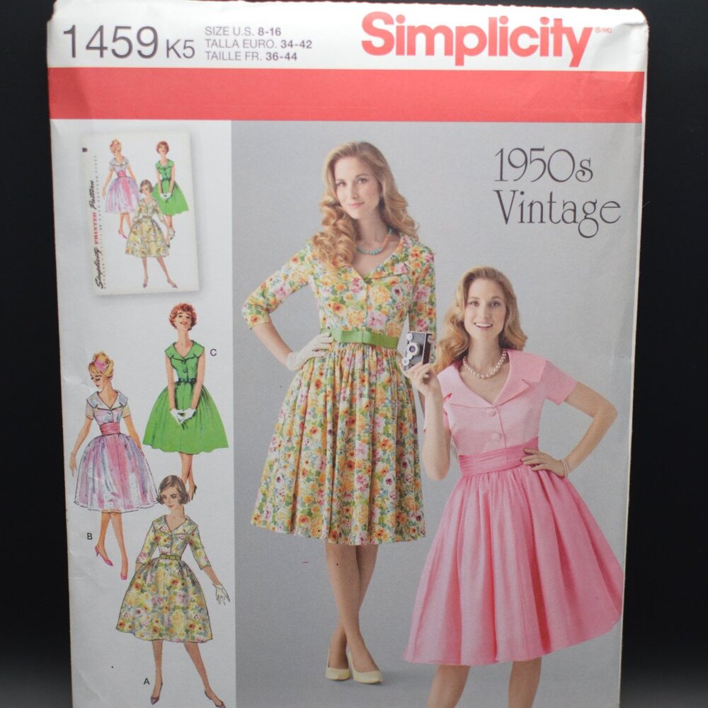 Simplicity Pattern 1459 Vintage 1950s 3 Dress Size 8-24